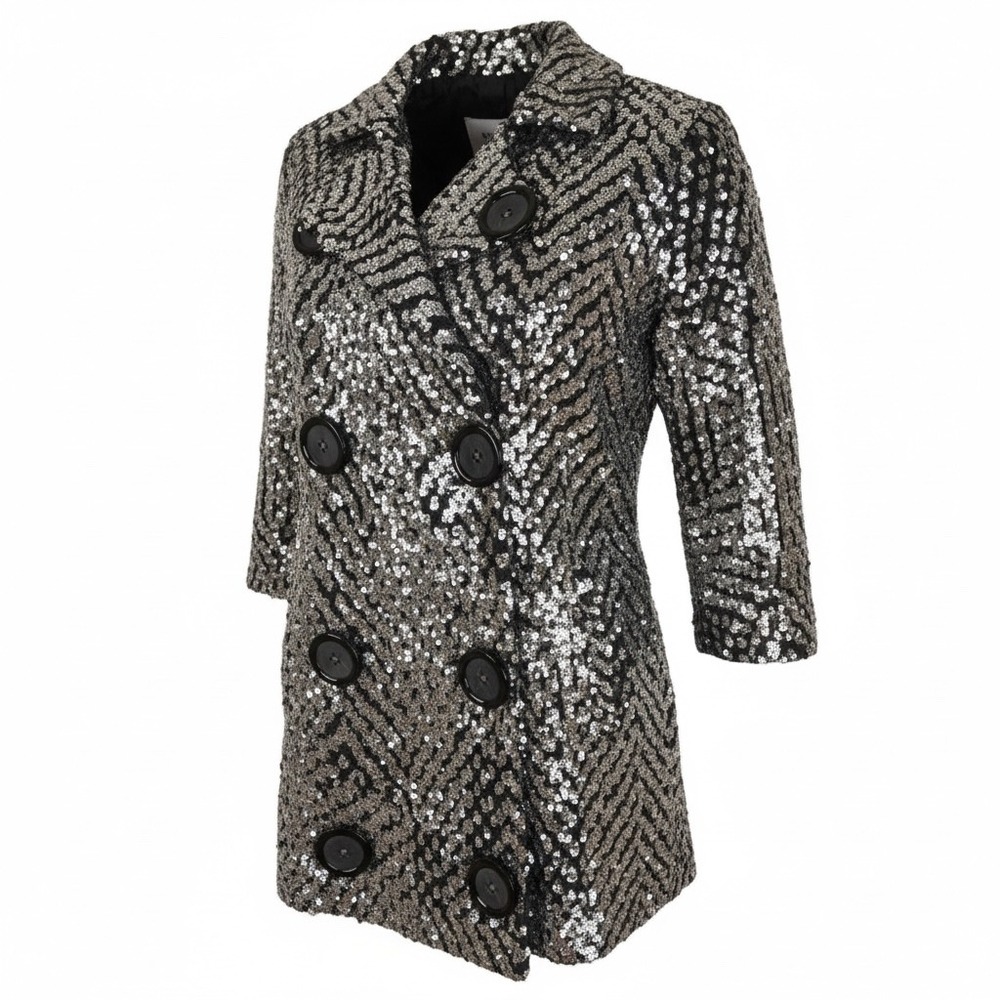 Nic+Zoe Mob Wife Animal Print Brown/Black Peacoat Jacket‎ Medium
